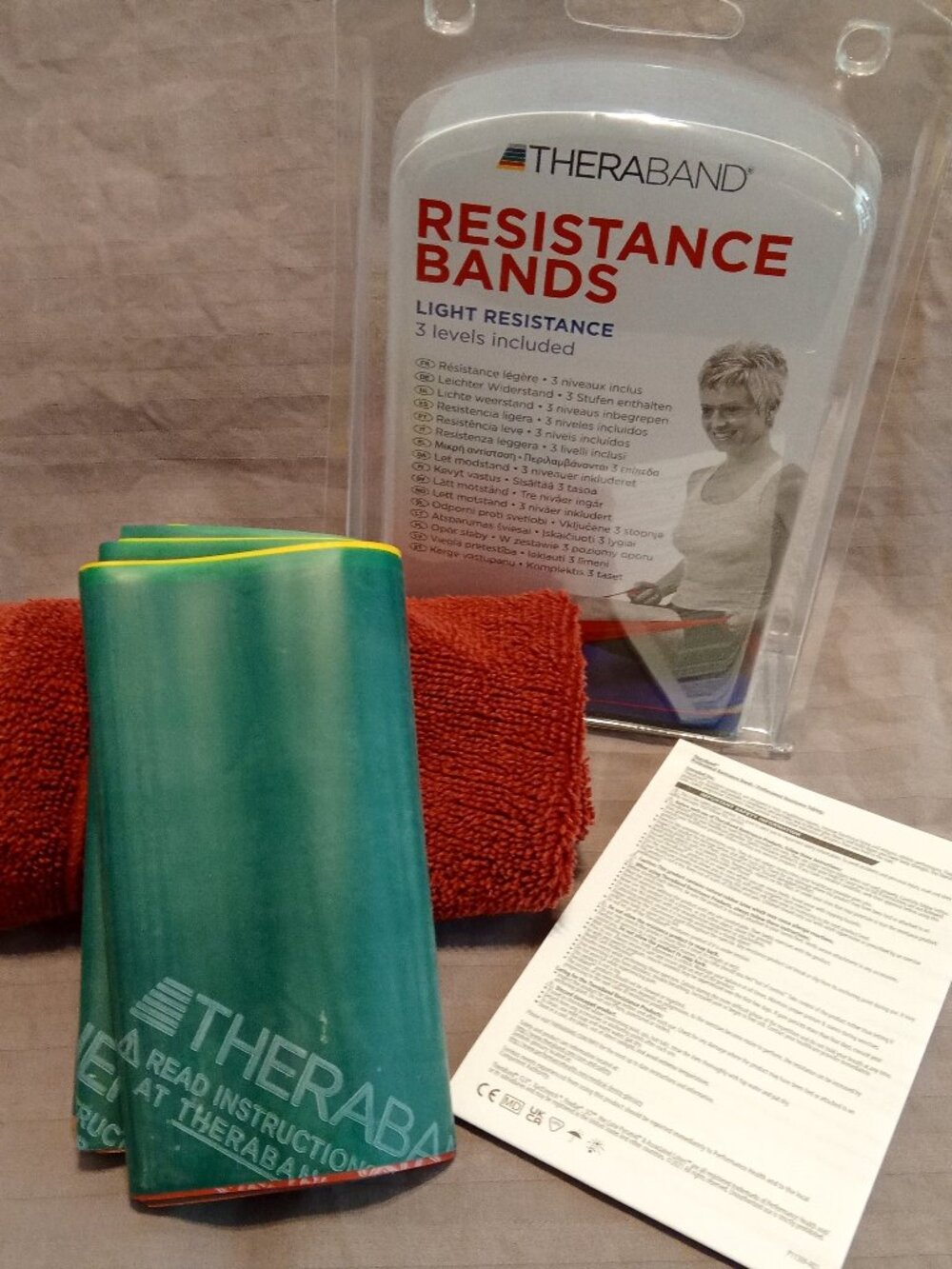 Theraband Resistance / Stretch Bands Beginner Set for Fitness & Physical Therapy